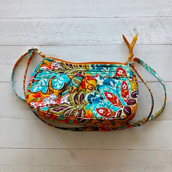 Vera Bradley Yellow and Turquoise Shoulder Bag - Picture 1 of 5